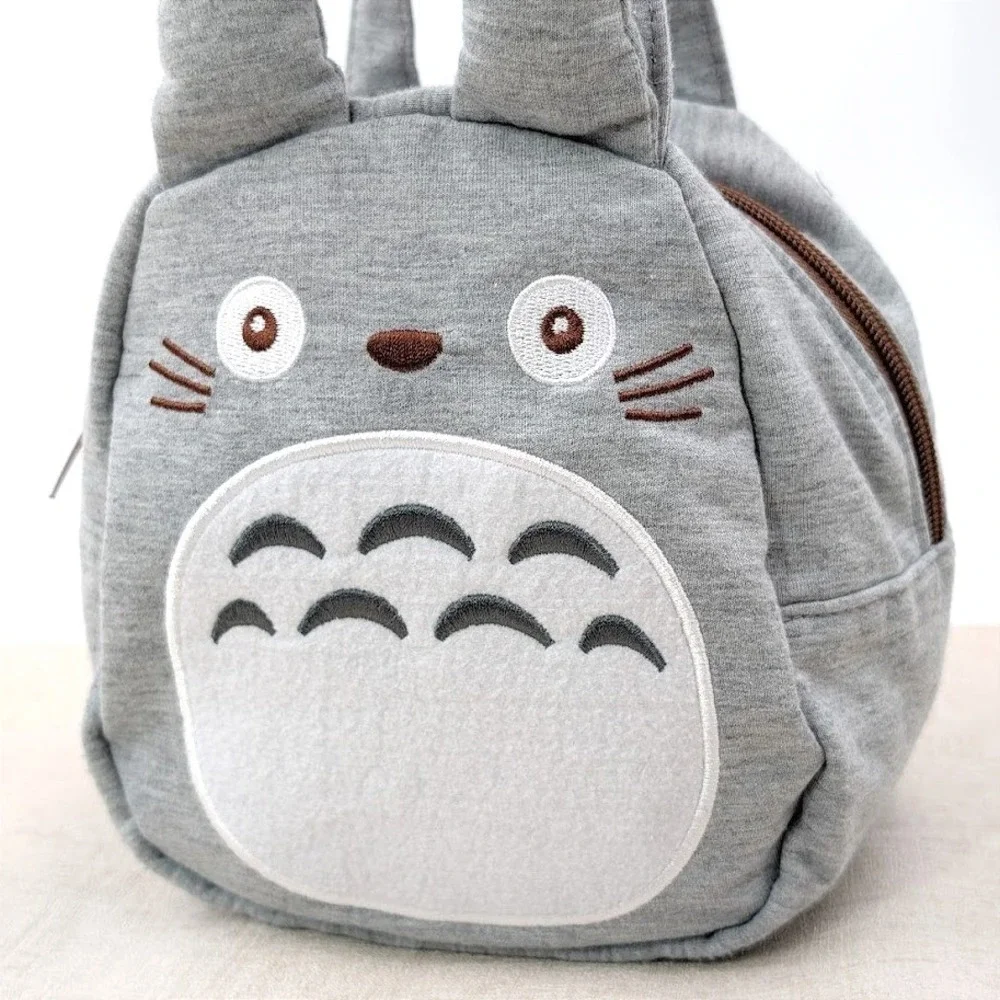 Totoro Pouch Lunch Bag Gray Fabric‎ Mini Size Travel